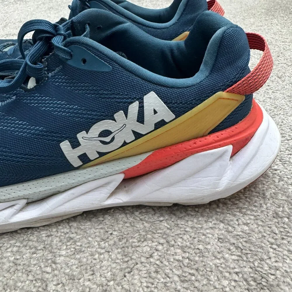 Hoka One One Elevon 2 Womens Size 10.5 Blue Red Profly Running Sneaker Low Top